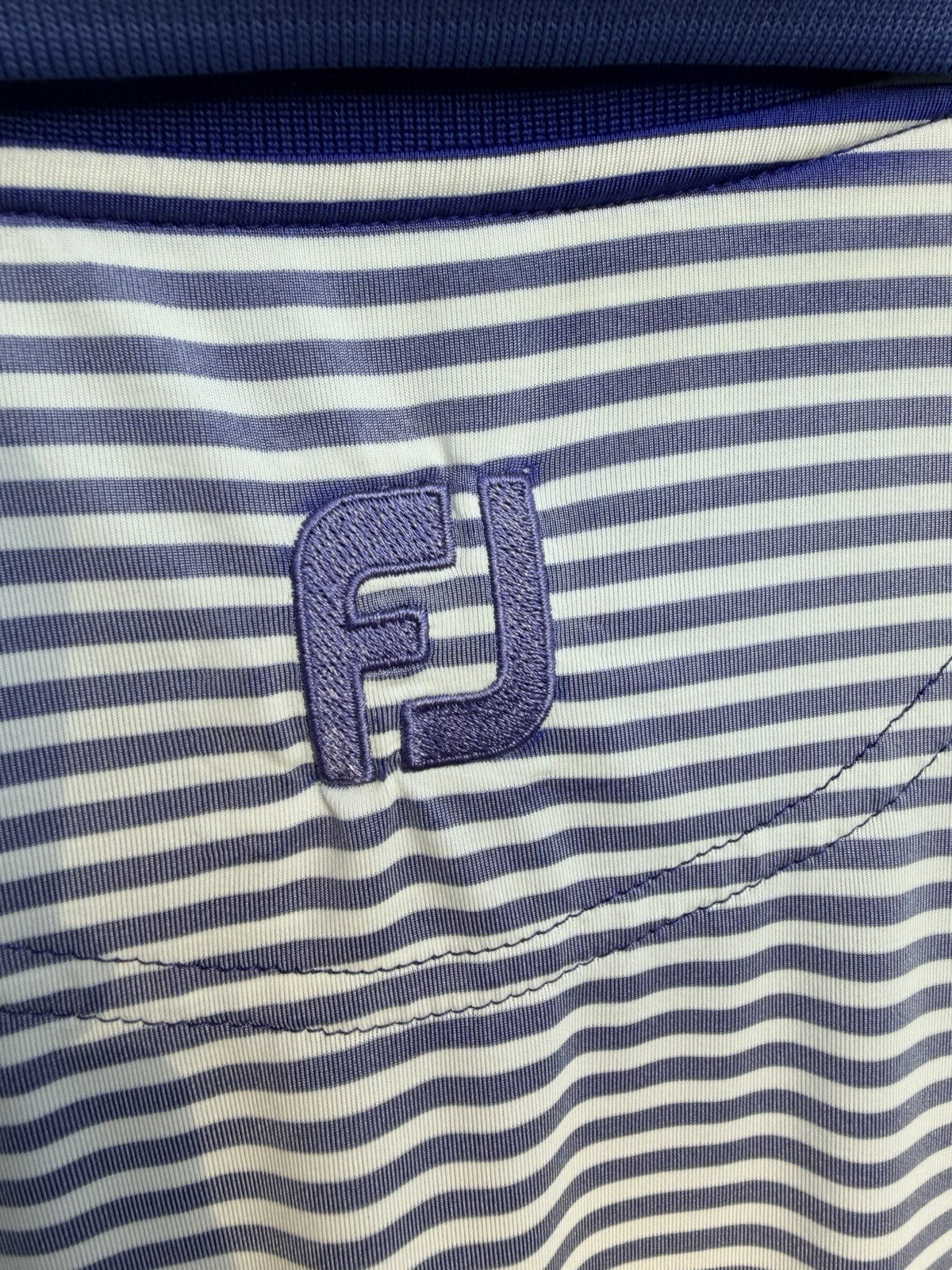 FootJoy Men's Polo Shirt Medium Short Sleeves Blue White Sky Meadow CC Golf XL