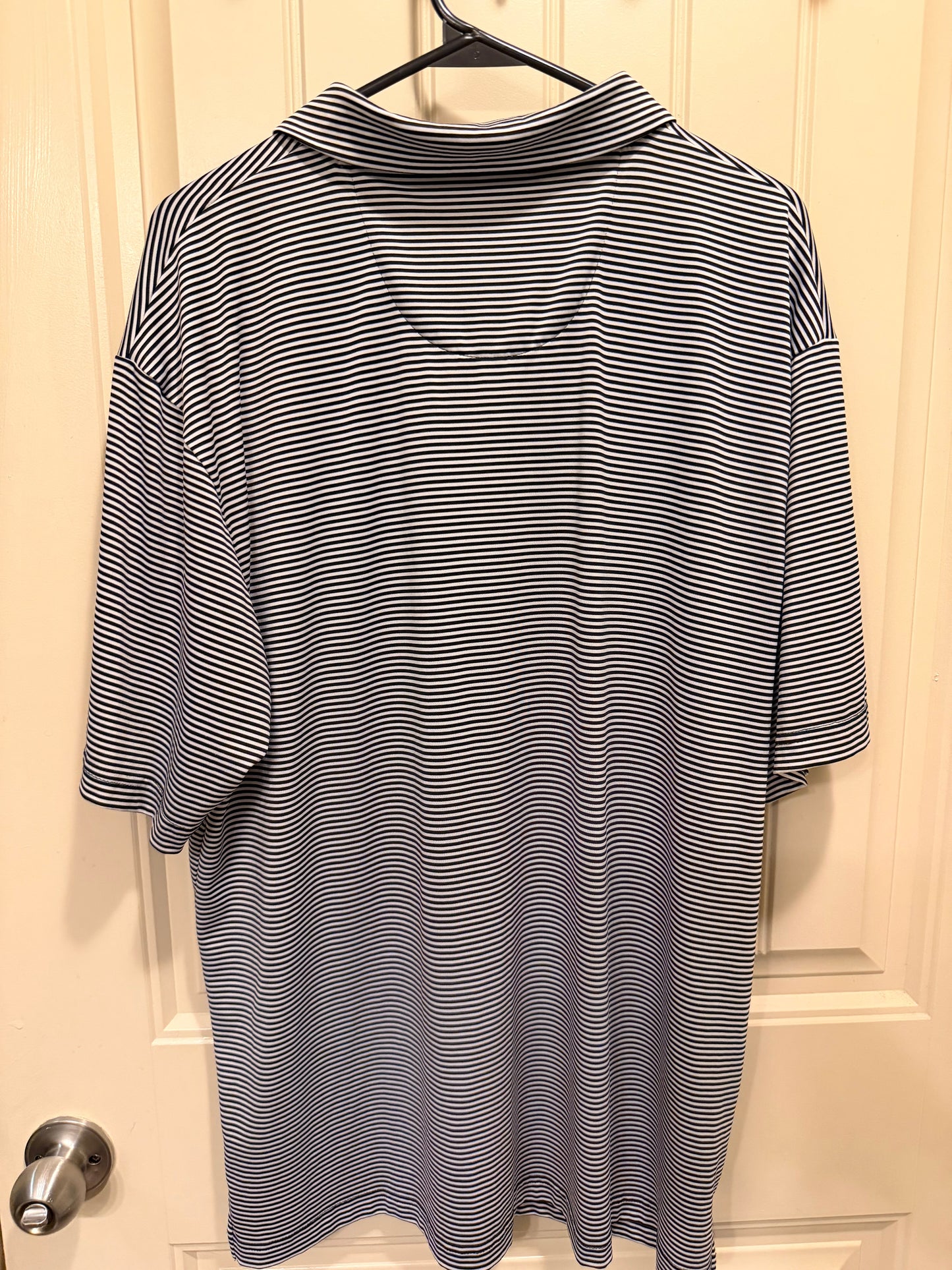 New Men's 2XL Jack Nicklaus Caviar Black & White Stripes Golf Polo Shirt