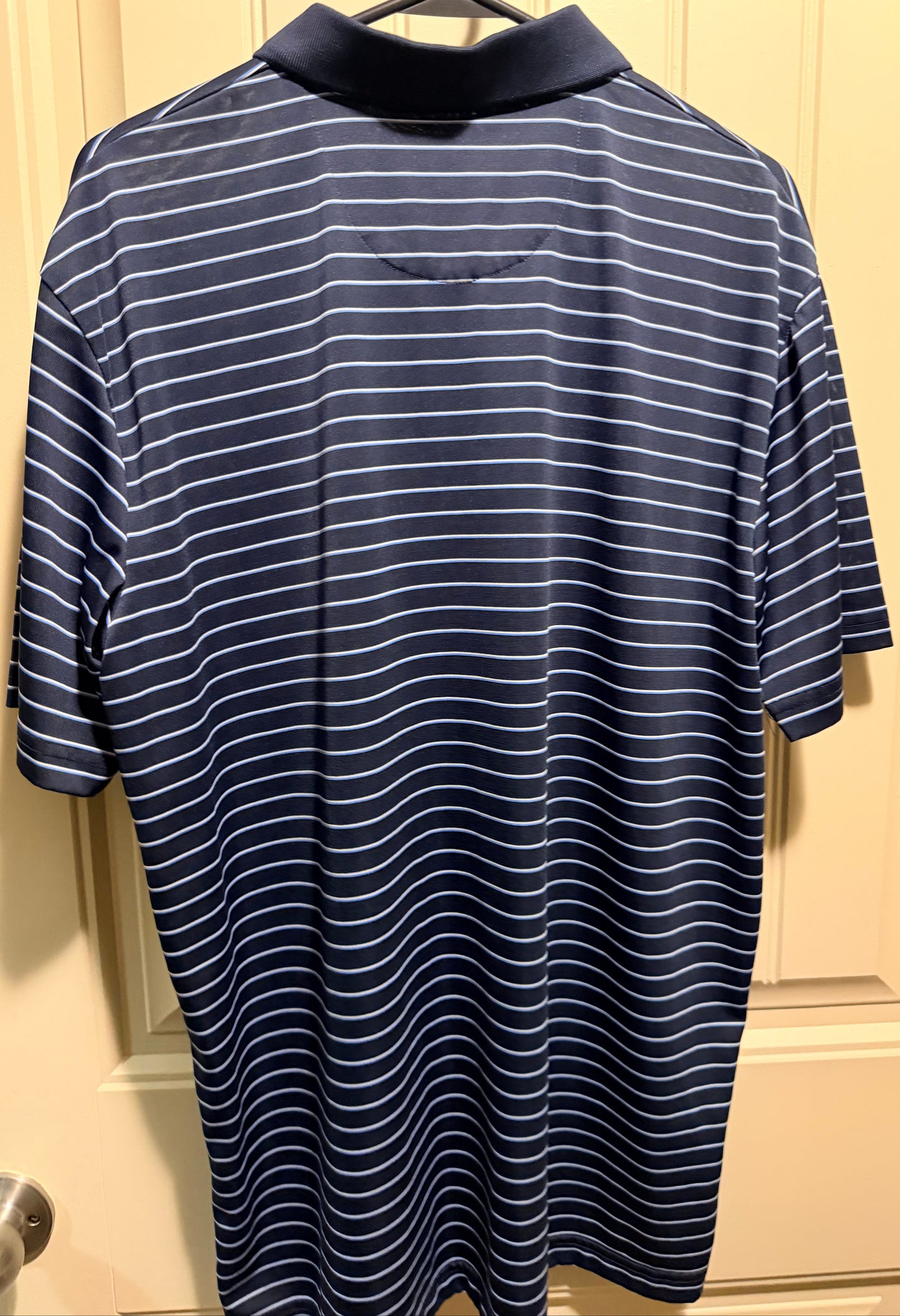 Jack Nicklaus Polo Shirt Mens Blue Striped Short Sleeve