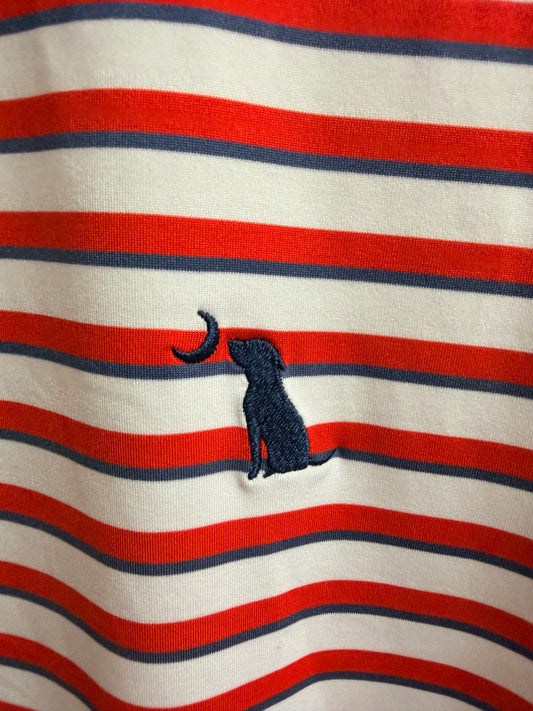 Local Boy Outfitters Mens Size XLarge Seabrook Striped Stretch Golf Polo Red