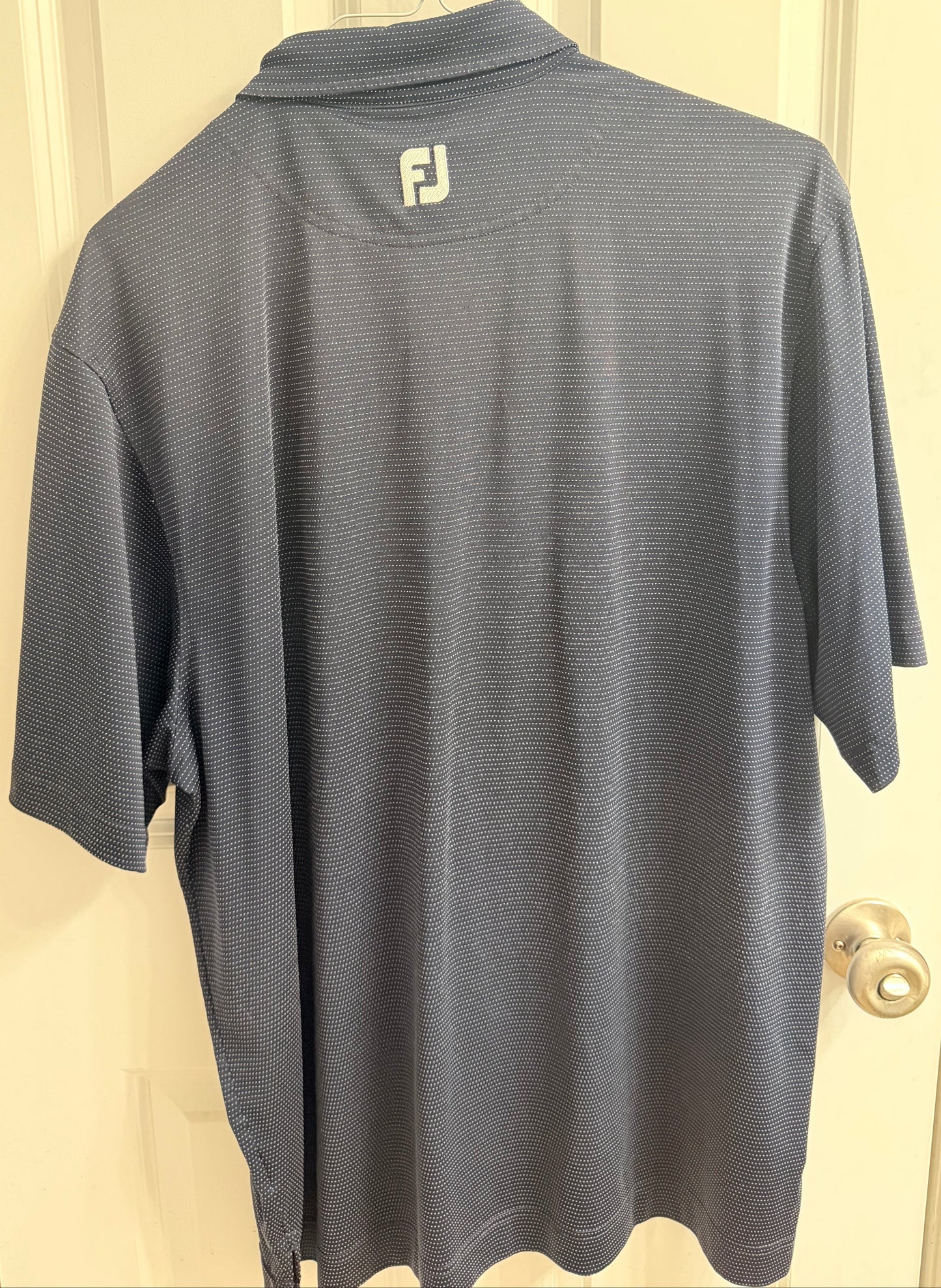 FootJoy Mens Navy Diamond Print Golf Polo Shirt X LARGE