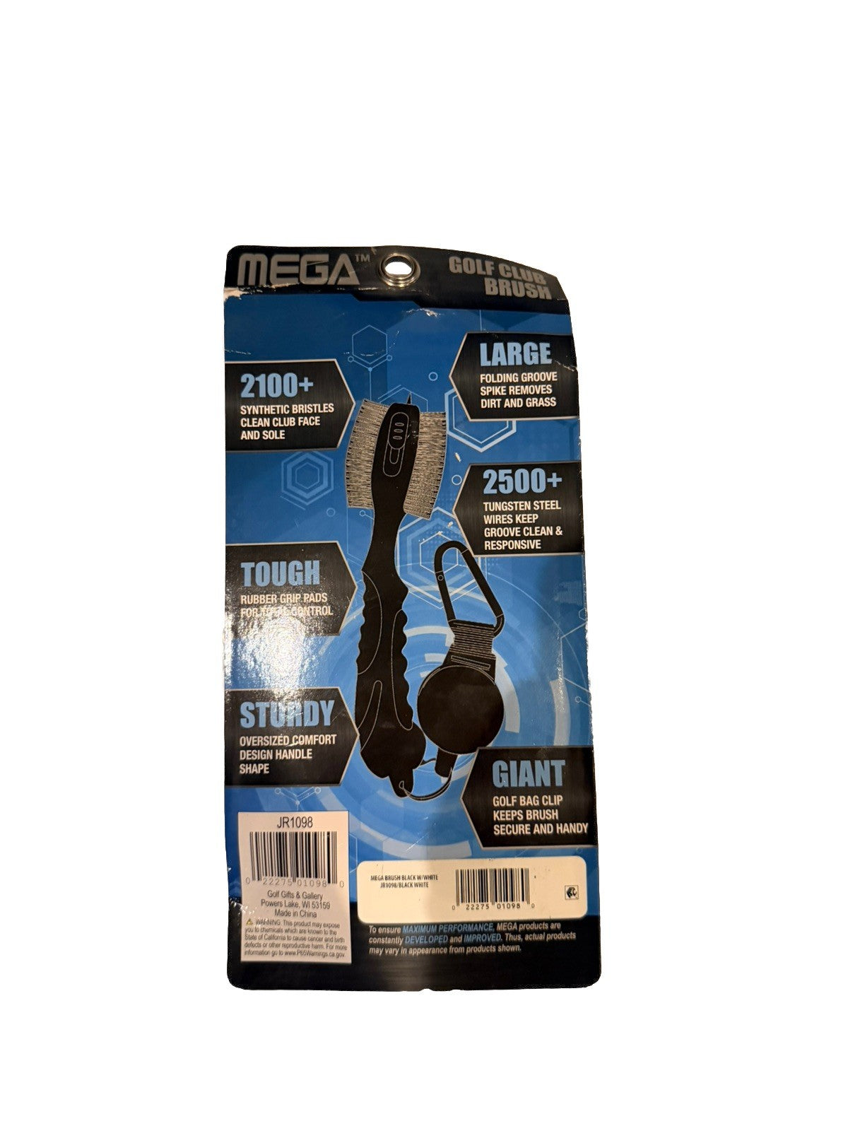 Mega Ultimate Golf Care Golf Club Brush Black And White