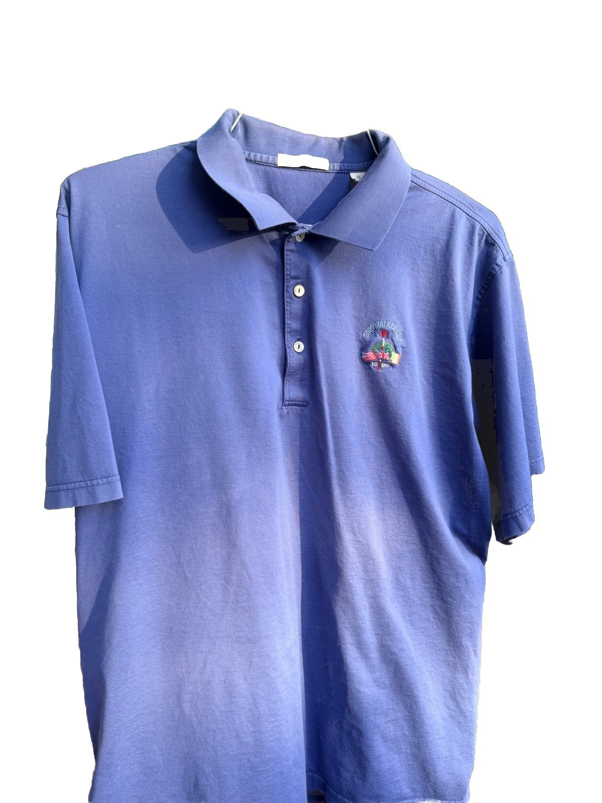 Peter Millar Hiwan GC Short Sleeve Golf Polo Shirt Men's L Solid Blue