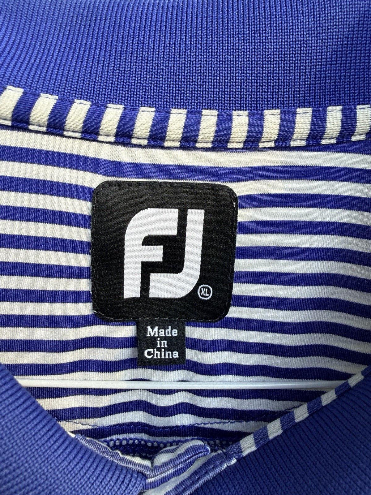 FootJoy Men's Polo Shirt Medium Short Sleeves Blue White Sky Meadow CC Golf XL