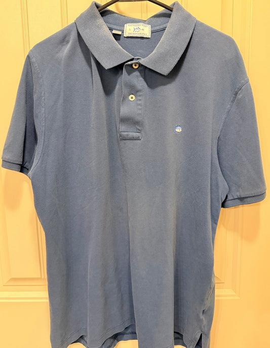 Southern Tide Polo Shirt Mens Large Blue Cotton Skipjack Casual Golf Shirt