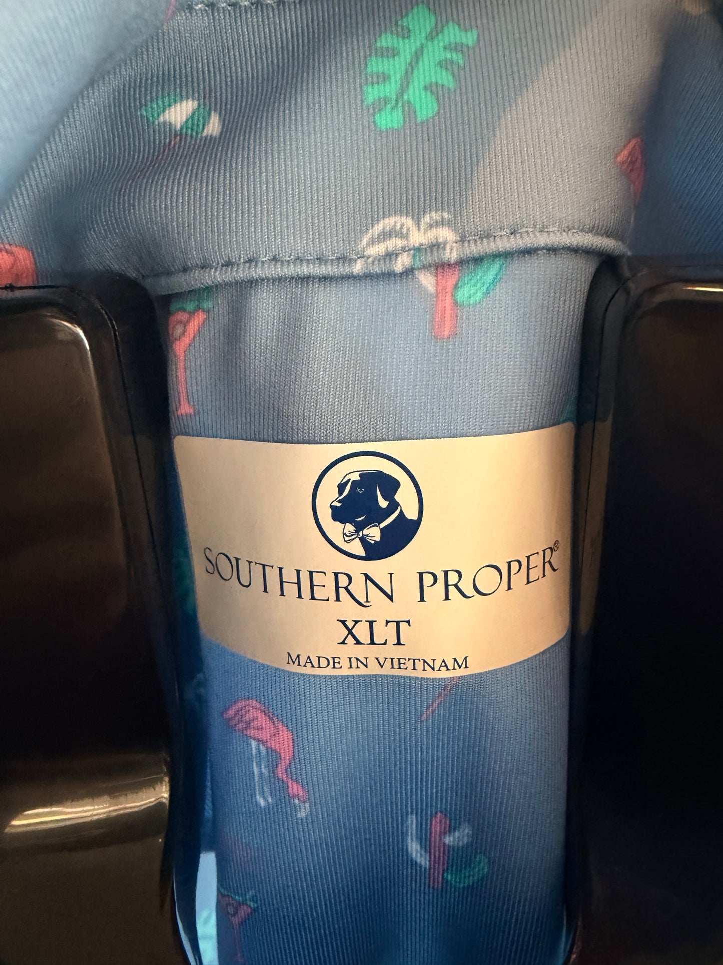 Southern Proper Short Sleeve BeachMicro Print Polo Shirt