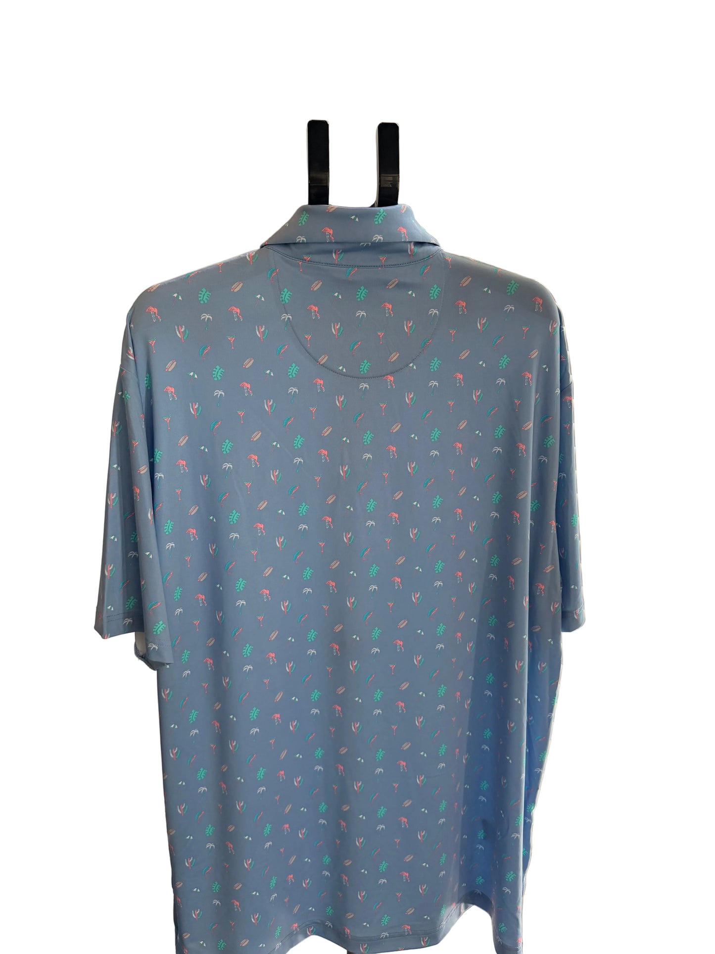 Southern Proper Short Sleeve BeachMicro Print Polo Shirt