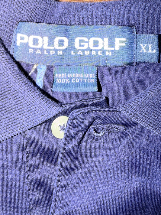 Polo Golf Ralph Lauren Vintage Men's Navy Golf Print Short Sleeve Polo Shirt XL