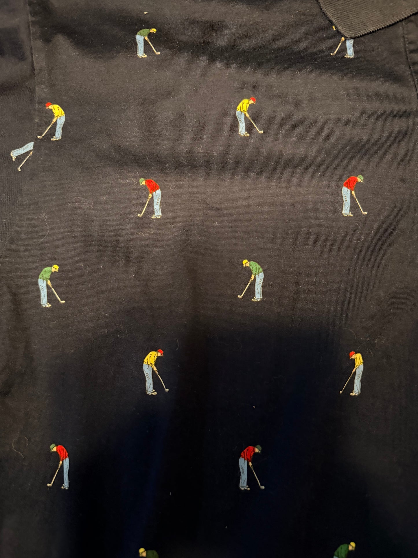 Polo Golf Ralph Lauren Vintage Men's Navy Golf Print Short Sleeve Polo Shirt XL