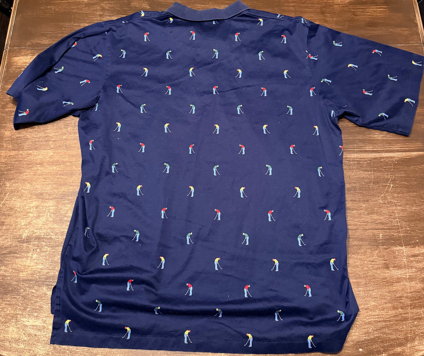 Polo Golf Ralph Lauren Vintage Men's Navy Golf Print Short Sleeve Polo Shirt XL