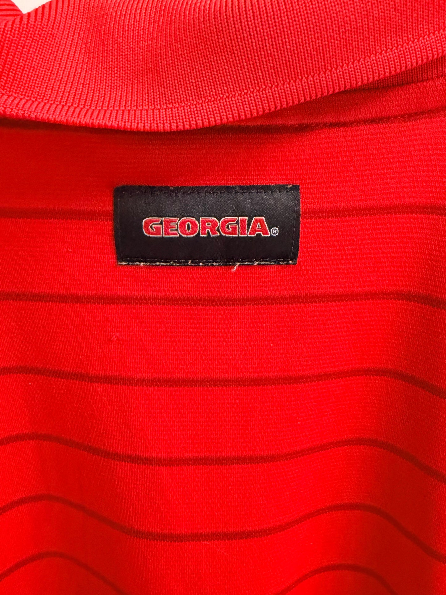 Nike UGA Georgia Bulldogs On-field Men's 3XL Red Stripe Polo GUC. GB38