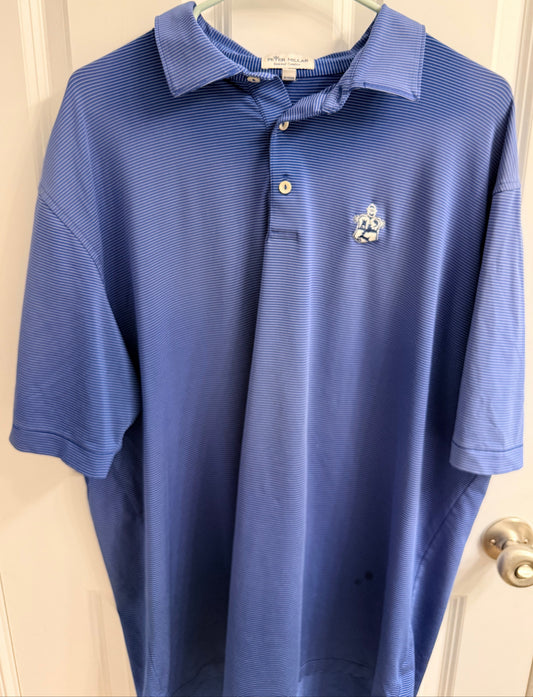 Peter Millar Summer Comfort Performance Polo Shirt Blue Mens XL