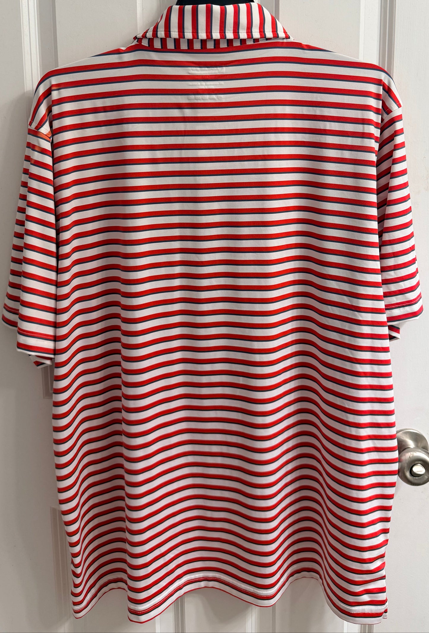 Local Boy Outfitters Mens Size XLarge Seabrook Striped Stretch Golf Polo Red