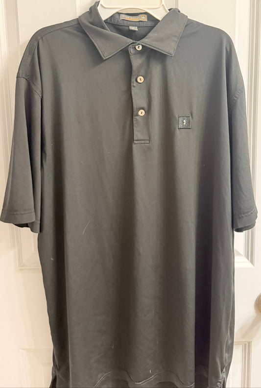 Peter Millar "Summer Comfort" Polo Shirt Men's Medium Black Short Sleeve Stretch
