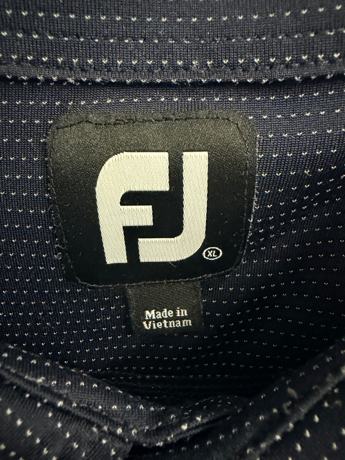 FootJoy Mens Navy Diamond Print Golf Polo Shirt X LARGE