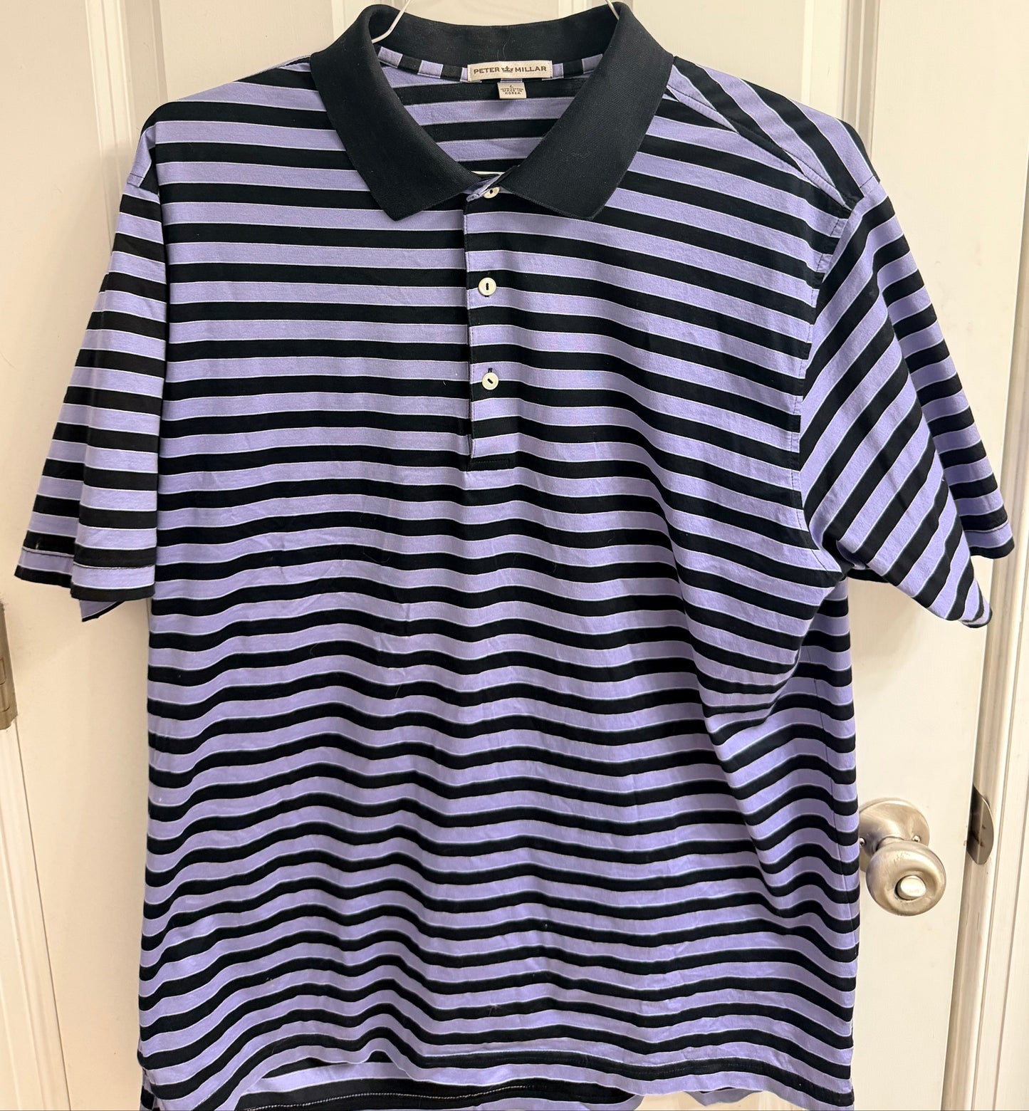 Peter Millar polo Golf Striped Men (L) Comfort classic short sleeve Dress shirt