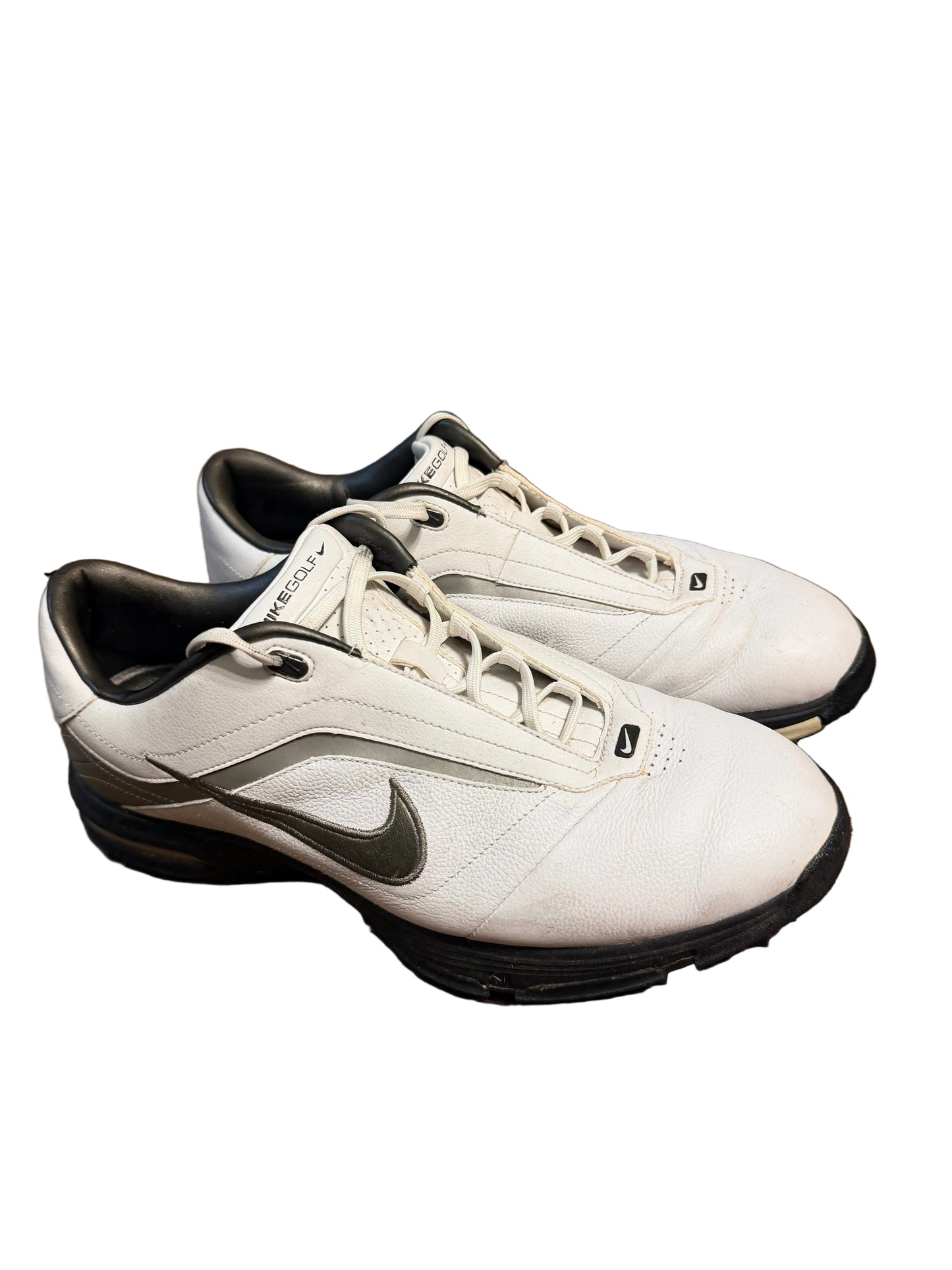 Nike Shoes Men Size10 Golf Air Academy Spiked Sneaker Oxford White Leather Sport
