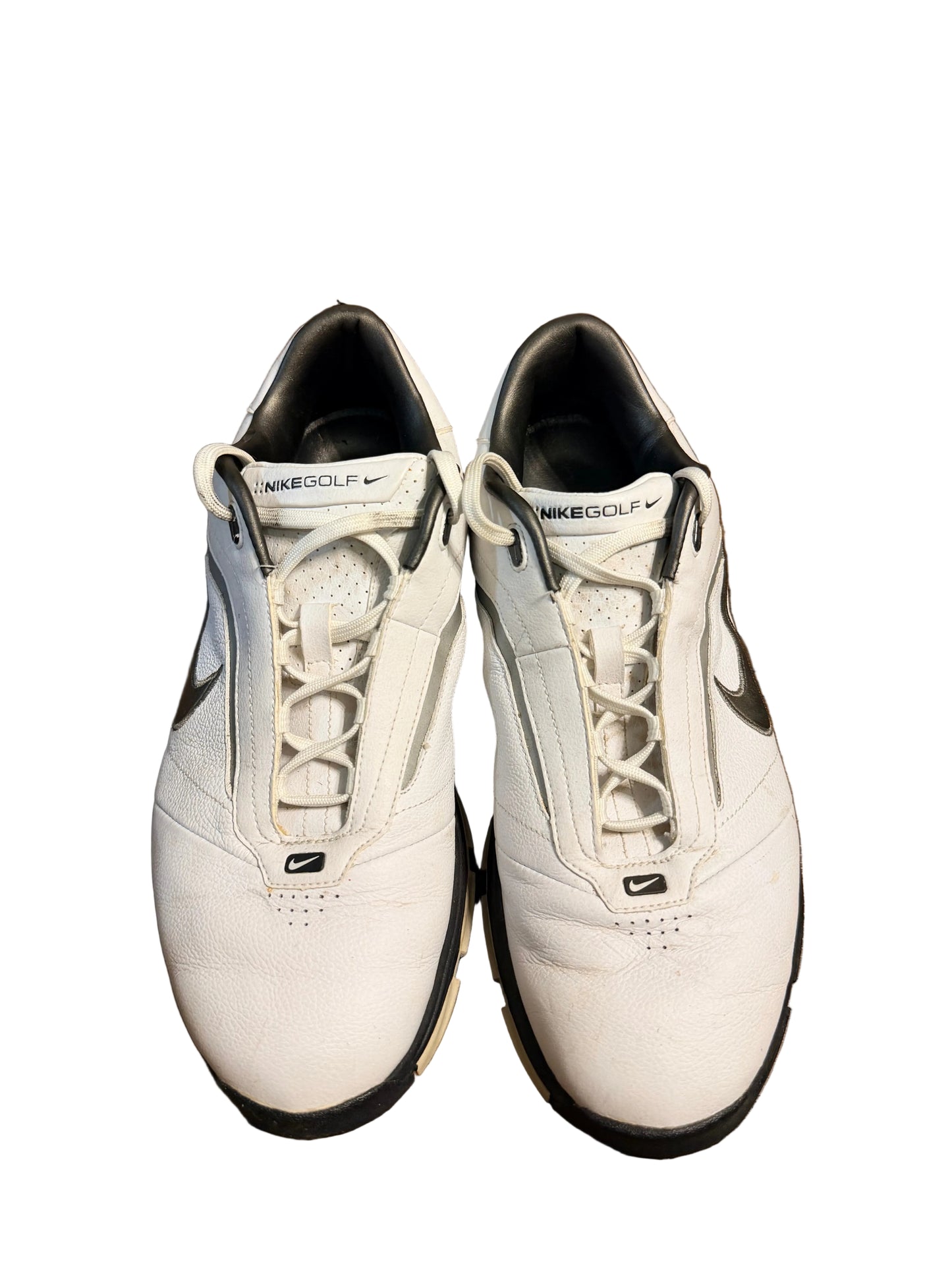 Nike Shoes Men Size10 Golf Air Academy Spiked Sneaker Oxford White Leather Sport