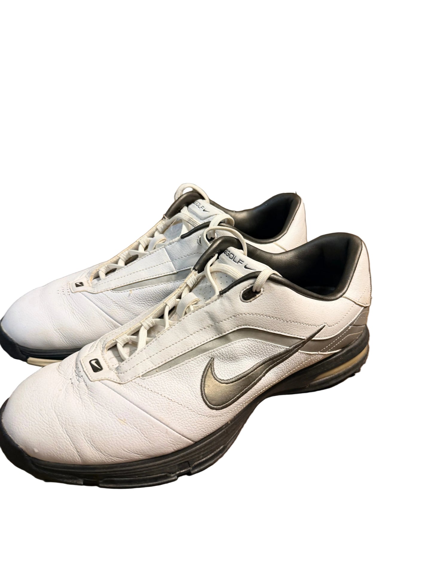 Nike Shoes Men Size10 Golf Air Academy Spiked Sneaker Oxford White Leather Sport