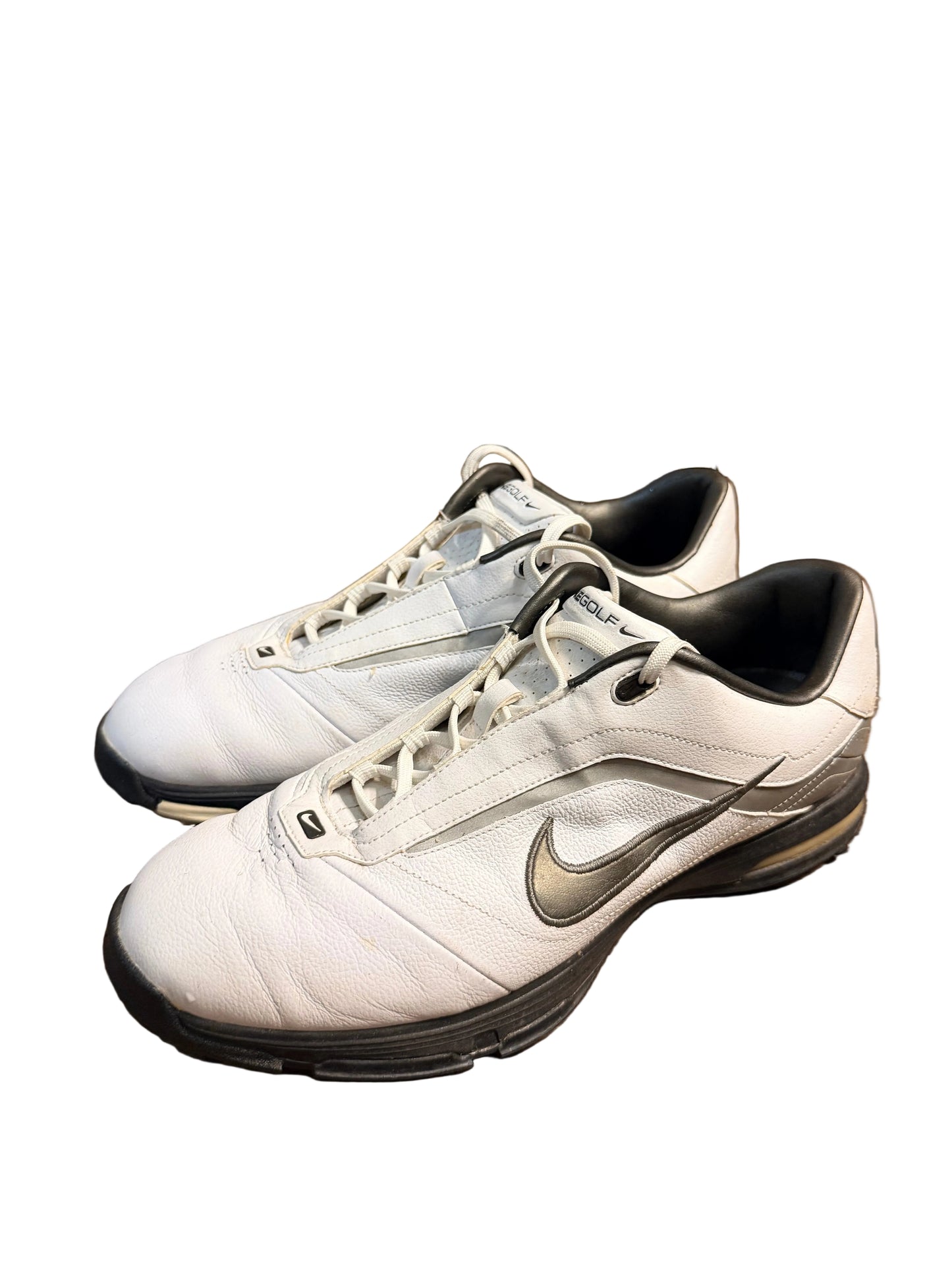 Nike Shoes Men Size10 Golf Air Academy Spiked Sneaker Oxford White Leather Sport